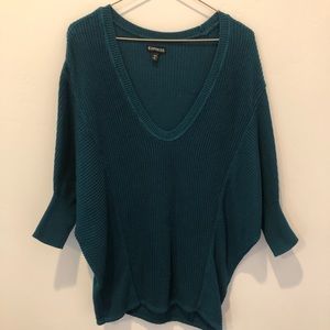 Express Green V-Neck Sweater sz Small